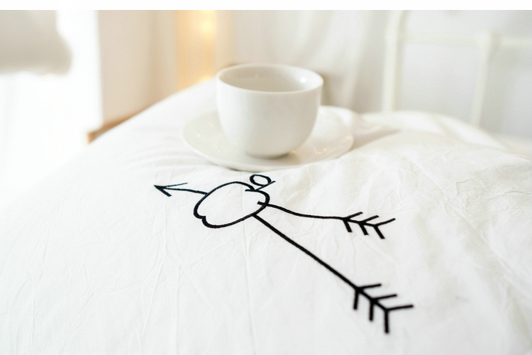 Bông nguyên chất được giặt bằng cotton trắng nhỏ thêu vỏ gối màu đơn sắc thêu đơn giản Bộ gối đơn Một đôi - Gối trường hợp gối đôi