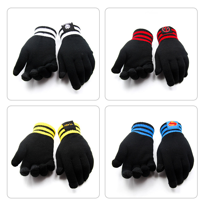 Spiderman touch screen gloves men and women winter cold outdoor running cycling gloves Superman Batman warm gloves