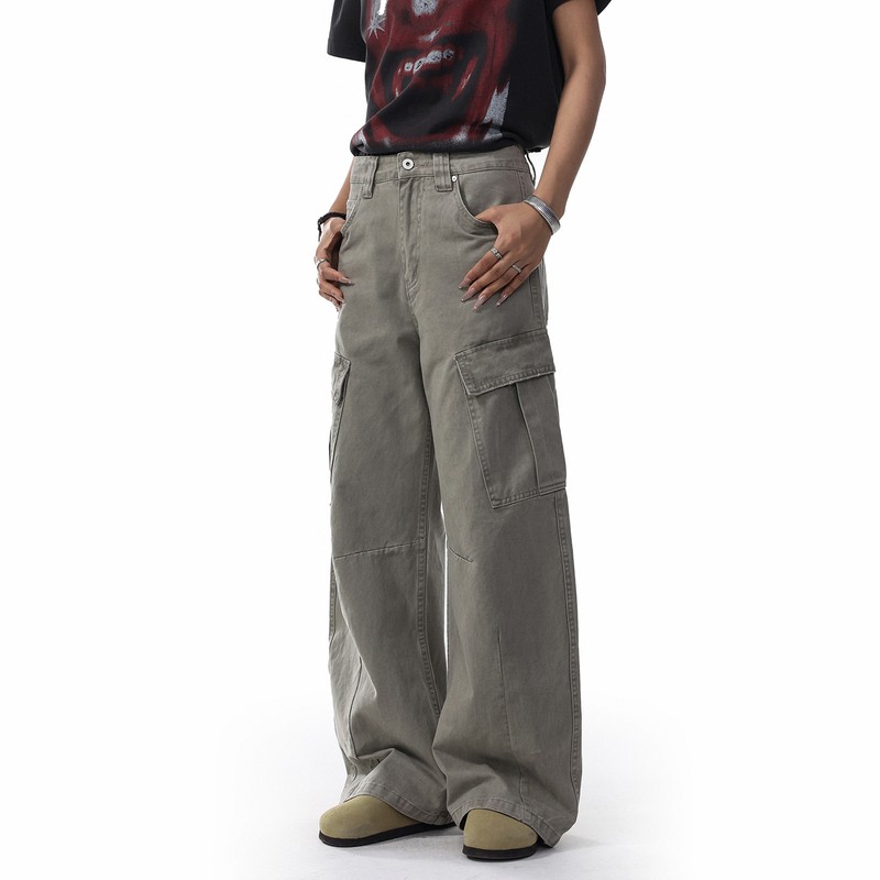Ssyr American Workwear Style Retro Wide-Leg Casual Pants for Men and Women 2026 Summer New Loose Straight-Leg Long Pants for Men