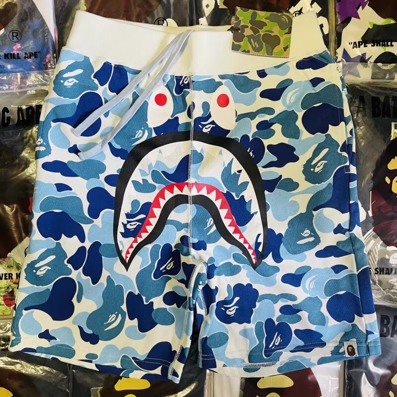 Bape Unisex Couple Matching Camouflage Shark Color-Blocked Shorts Bape Unisex Couple Matching Camouflage Shark Color-Blocked Shorts