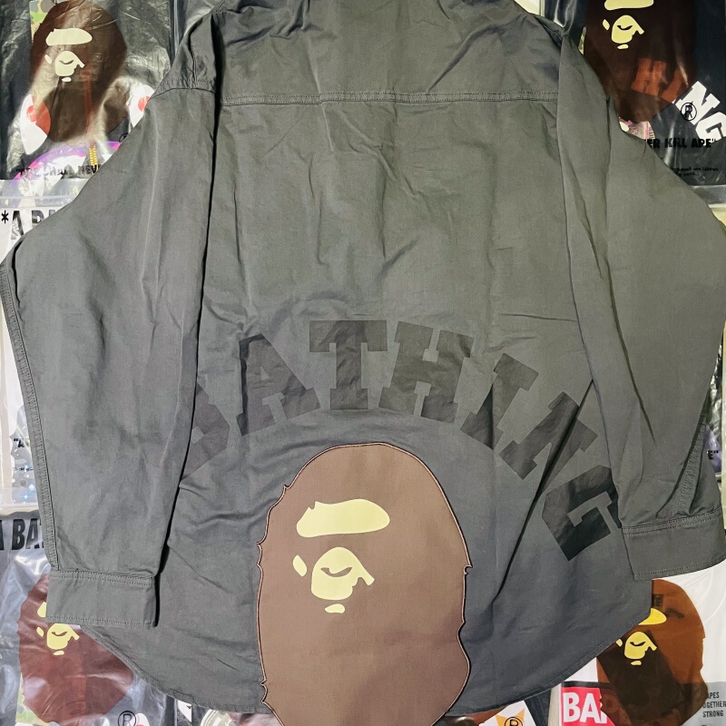 Bape Unisex Couple's Matching Oversized Shirt with a Large Back Print after Washing