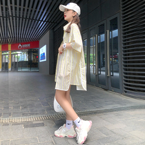 Vertical Stripe Sunscreen Shirt Women 2021 Summer New Loose Joker Pocket Iron Standard Shirt Women