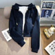 Spring new hooded sweatshirt jacket short zipper women's thin breast fufu loose university style little cardigan