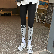 2021 spring new Korean version of the color color thick elastic tight leggings women outside wear thin ankle-length pants tide