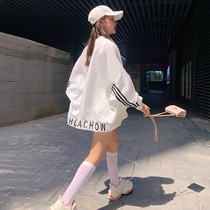 Sunscreen clothing white thin baseball uniform female summer 2021 New Korean loose long sports jacket coat tide