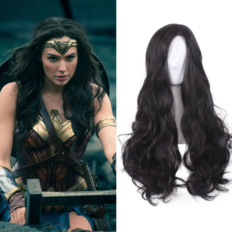 Wonder Woman Wig Batman V Superman Diana Prince Justice League Cos Halloween Black