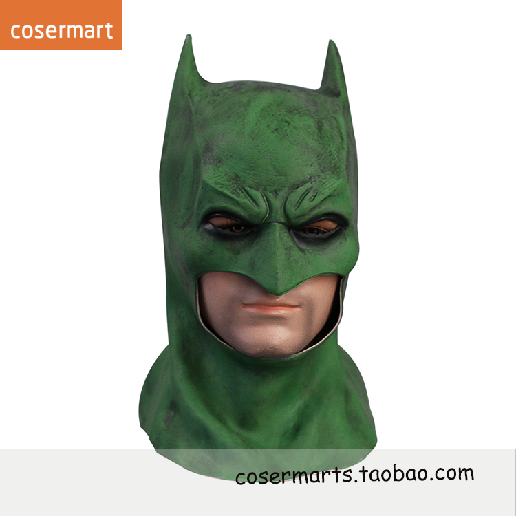 Green Batman headgear wearable mask cosplay Halloween comic show funny cos props
