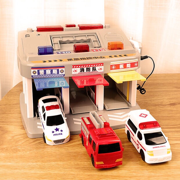 Children's Command Center Toy Ambulance Boy Police Car Fire Truck Baby Engineering 3-4 Years Old Parking Lot Inertia Set