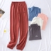 Quần pyjama Nhật Bản cho phụ nữ mùa xuân và mùa thu cổ tích cotton cotton mỏng phần lỏng lẻo quần nhà mặc giản dị - Quần tây quần nam đẹp Quần tây