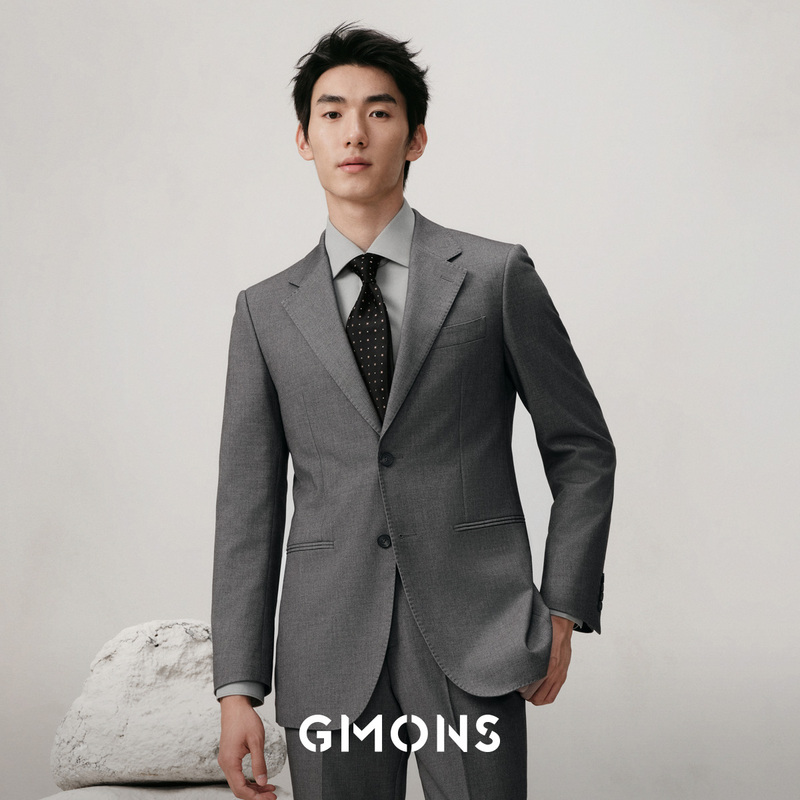 [Includes Wool] Guillomont Suit Set for Men, Wedding Groom's Attire, High-End Gray Business Suit Jacket