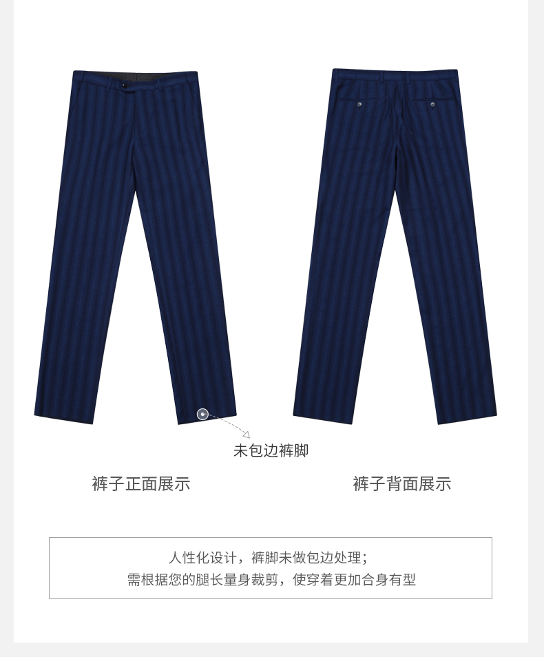 Jiyue Meng màu xanh sọc dày phù hợp với phù hợp với chú rể váy cưới ba mảnh kinh doanh cơ thể phương Tây - Suit phù hợp áo vest nam