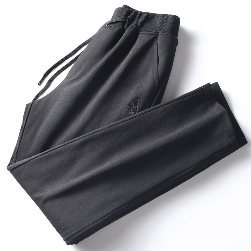 Autumn and winter new warm thin thick white duck down filled men's casual slim elastic waist straight down pants