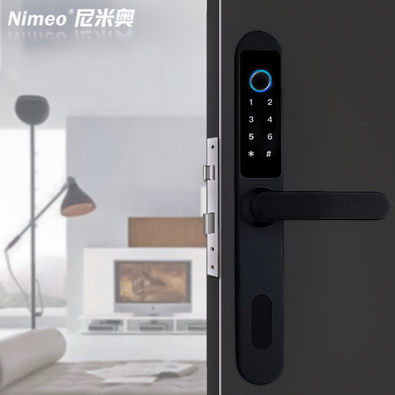 Nimio broken bridge Aluminum alloy narrow door fingerprint lock Sliding door sliding door Glass door KFC fingerprint password lock