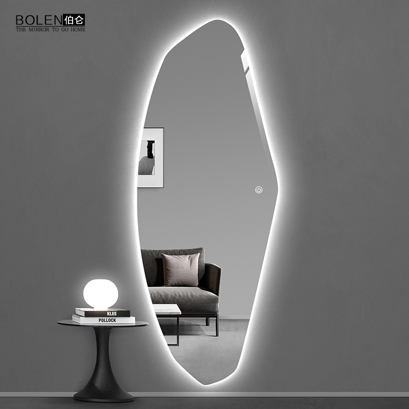 BOLEN Intelligent Profiled Body Lens with Wind Decorative Mirror Home Hanging Wall Xuan Guan Mirror Full Body Mirror fitting lamp mirror