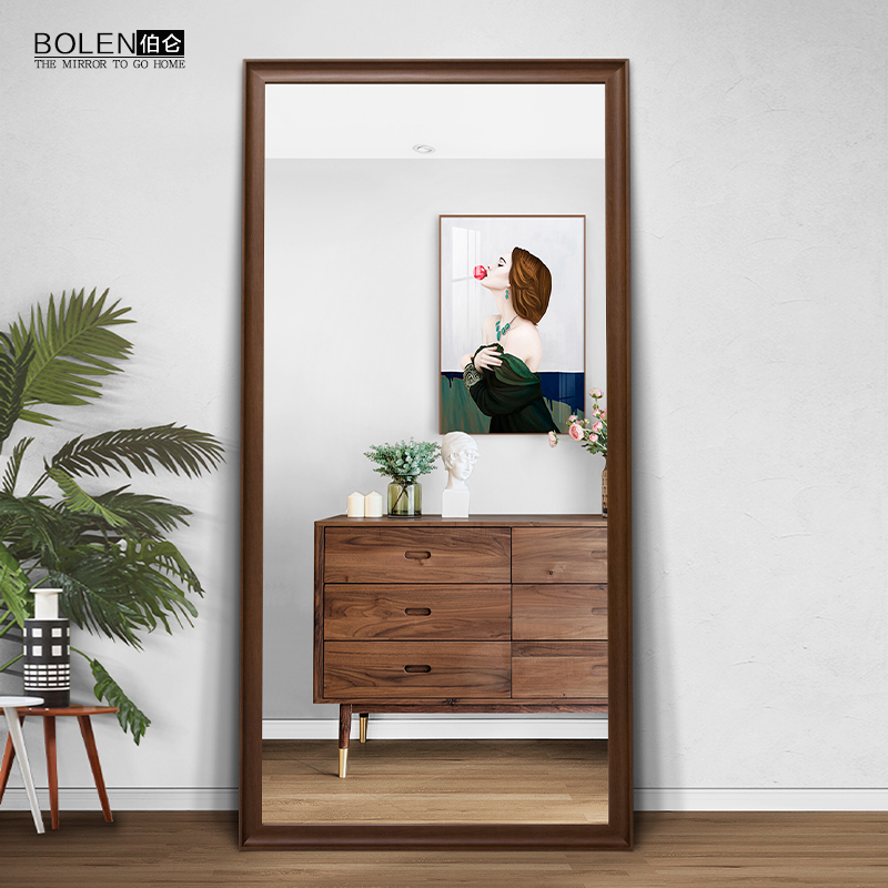 BOLEN Nordic mirror full body dressing mirror floor mirror hanging wall home wall sticker clothing store ins wind fitting mirror