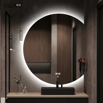 BOLEN creative round mirror dressing table mirror wall smart bathroom mirror led cosmetic mirror toilet mirror wall