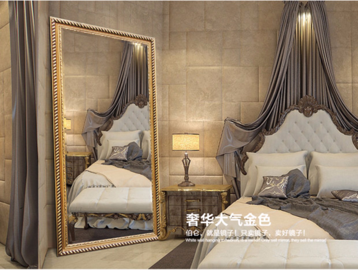 Gương gỗ rắn gương treo tường đầy đủ chiều dài gương sàn phù hợp gương di chuyển cửa hàng quần áo gương lớn - Gương gương soi mặt