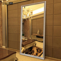 BOLEN European style solid wood full-length mirror Fitting mirror Floor mirror Wall-mounted mirror Full-length mirror Simple mobile large mirror