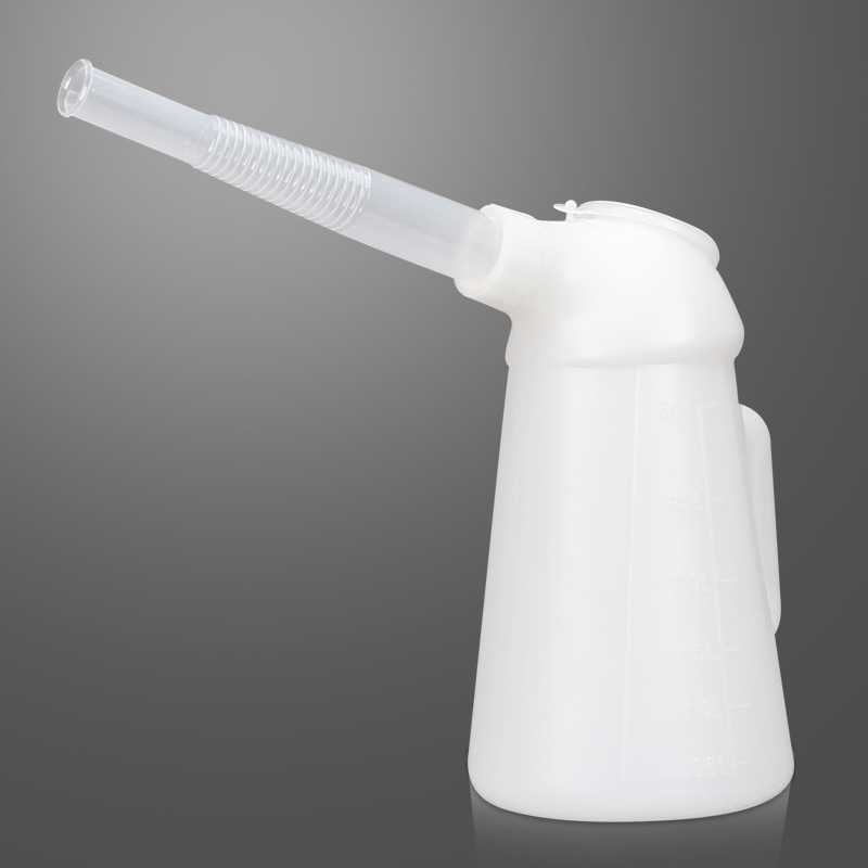 Oil Jug With Spout For Engine Fluids, Secure Measuring