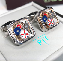 British Tateossian RT cufflinks enamel color Square gear movement Mens cufflinks high-end light luxury gift