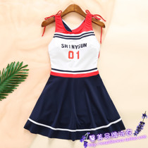 Childrens Swimsuit Female Middle and Big Girl One Dress Conservative Student Korean hipster 10-18 Years Swimsuit