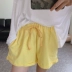 Yangqi hoang dã dây thun eo dây mảnh màu terry cotton mỏng lỏng quần short giản dị quần mùa hè f - Quần short quần short vải nữ hàn quốc Quần short