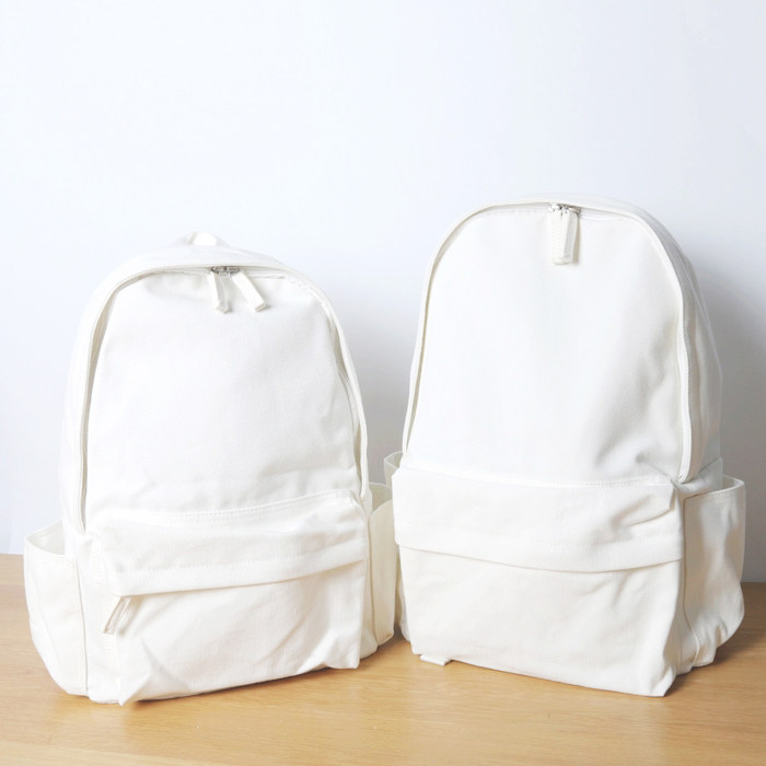 Printless non-standard solid color backpack student canvas school bag male and female couple 14 inch computer backpack black and white