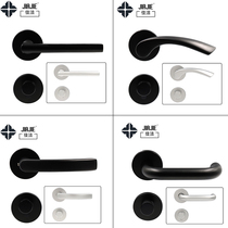 Yajajie space aluminum black split door lock Indoor bedroom door lock Wooden door White split lock handle lock