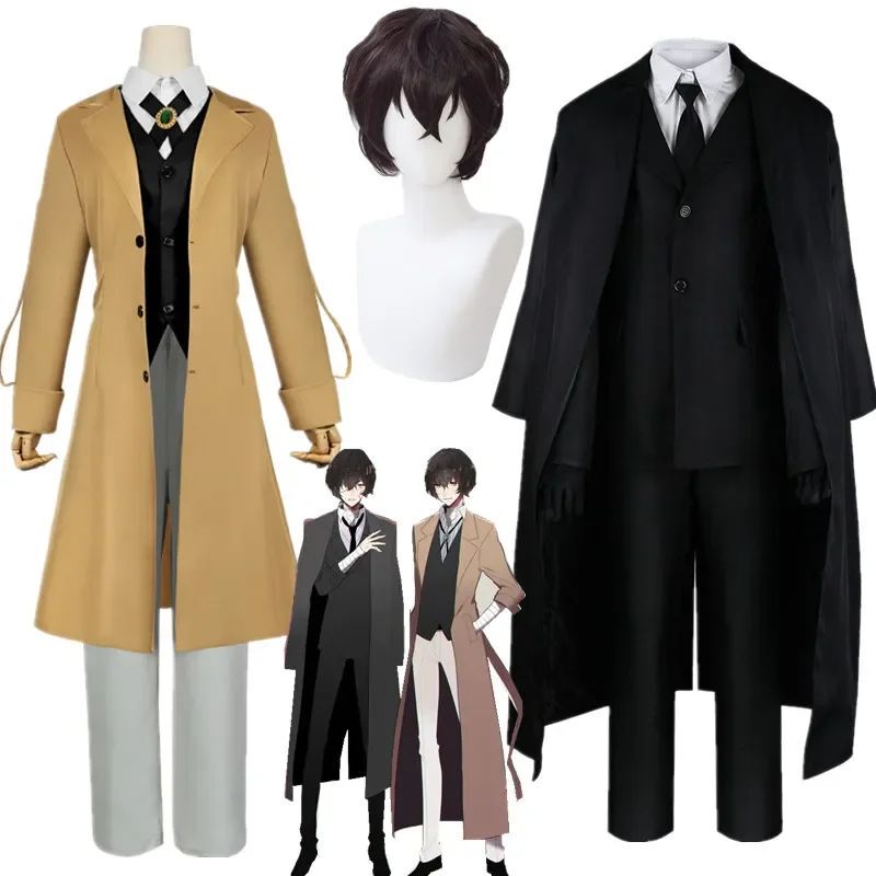 Dazai mu Cosplay Bungo Stray Dogs Kostum Costume Jaket Panja