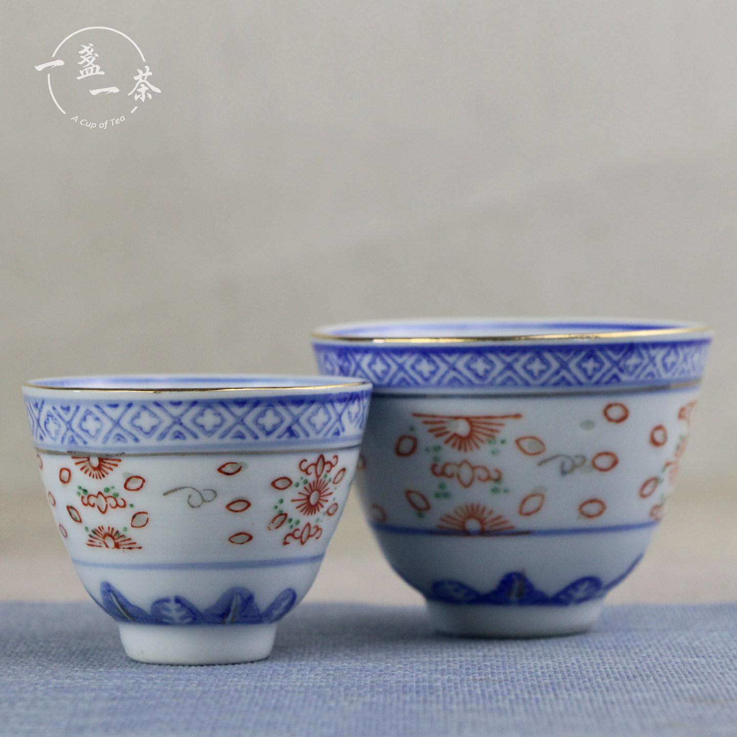 手工青花瓷復古茶具景德鎮懷舊品茗杯中式風格