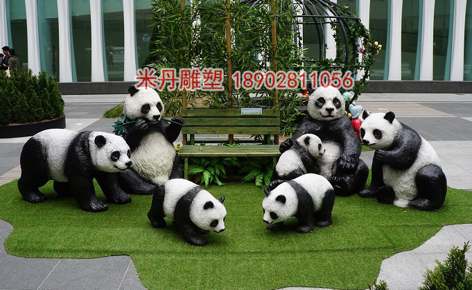 Panda Sculpture Model FRP Simulation Animal Sculpture Model Garden Craft Sculpture Panda Ornament