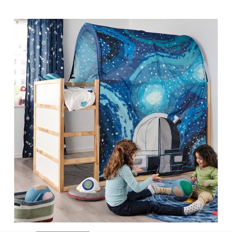 Nordic Ikea Kura Bed Canopy with Curtain, Bunk Bed Mosquito Net, Tent Canopy, Bed Canopy for Children's Privacy Window Bed Curtain