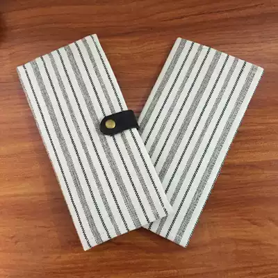 Retro literature and art small fresh leather buckle cotton linen fabric wallet optional zipper New product nationwide