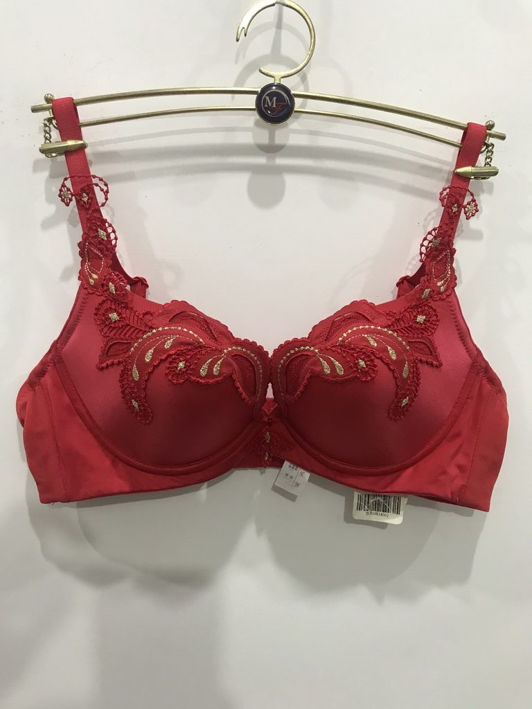 Manifin spring and summer new big red embroidery Julong sexy medium thick bra 20810418 second half price