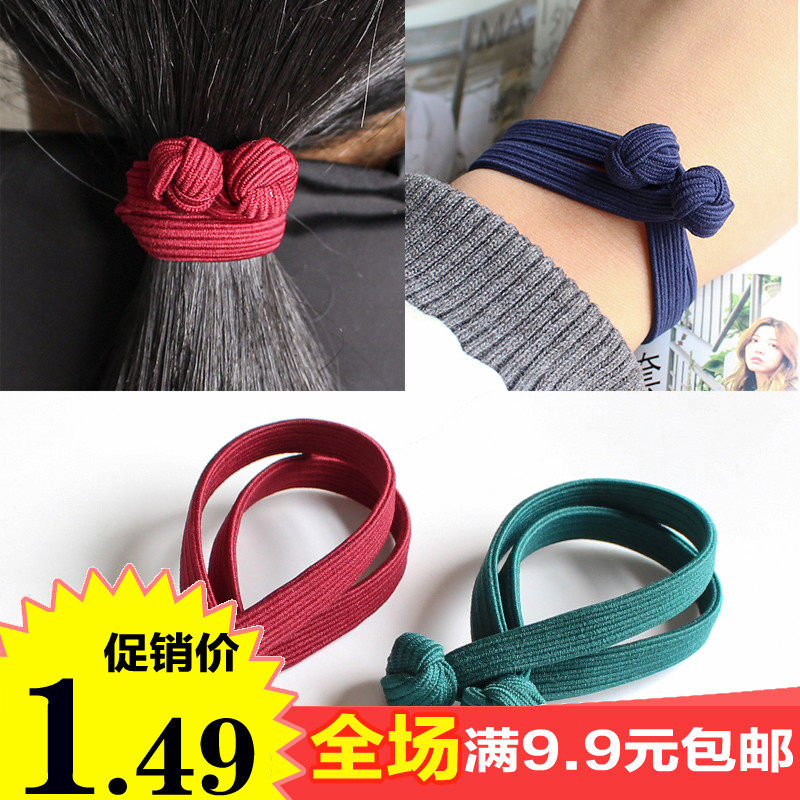 Korean high stretch hair tie leather band Korean version hand-tied long version Hairband Hairband Z422