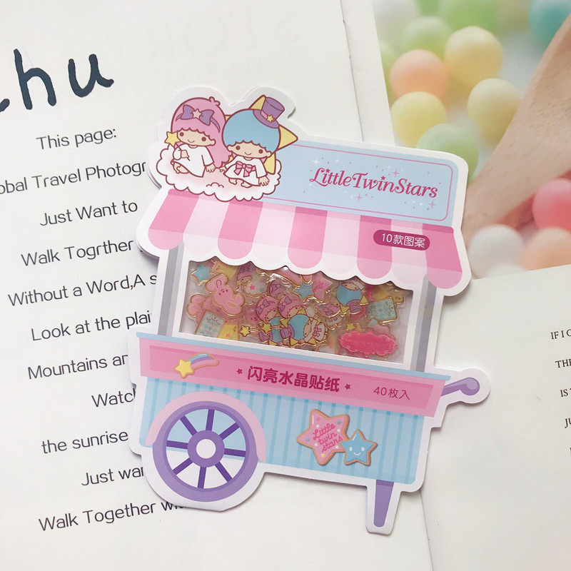 Gemini Desserts & 40 PiecesCartoon Merlot Gemini ins Girlish heart Hand account album decorate Stickers diy children crystal Stickers jelly
