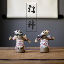  Ceramic door god ornaments Town house to ward off evil spirits and attract wealth Living room entrance Hum Ha Home decorations Faience new Chinese ornaments
