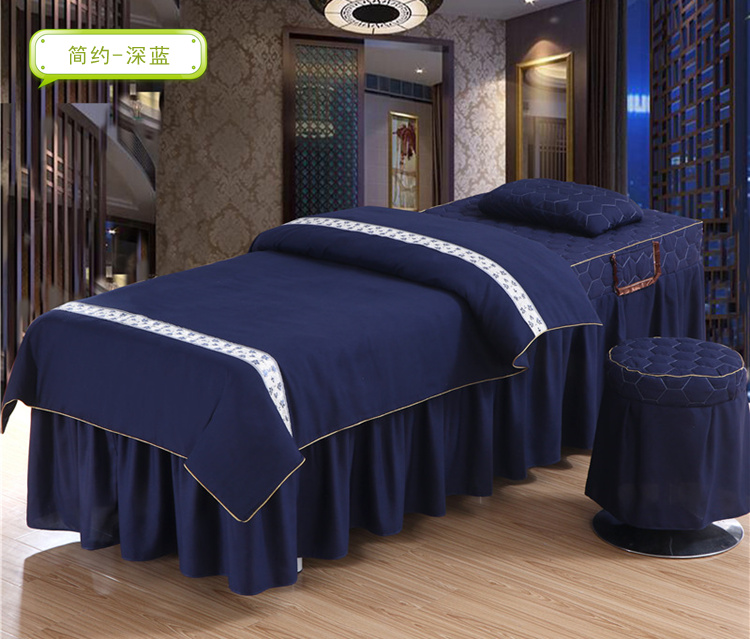 khăn trải giường đẹp tinh khiết denim hình thang khăn trải giường gội đầu vuông moxibustion tròn khử trùng Body denim - Trang bị tấm ga spa