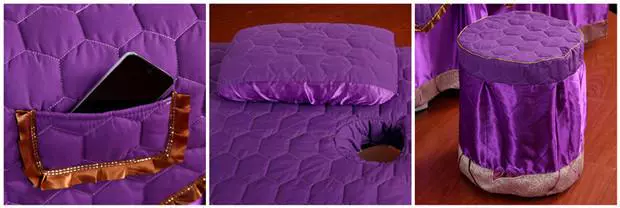 Vẻ đẹp giường bao gồm bốn bộ thẩm mỹ viện cơ thể massage giường màu rắn vuông đầu tròn