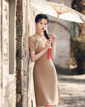 Cheongsam 2021 new high-end atmospheric modified dress modern spring cotton and hemp Qi robe long Chinese summer