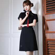 National tide cheongsam short young girl retro Chinese style modified Cheongsam skirt slim slim everyday short summer