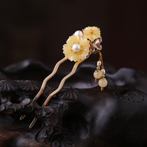 U-shaped hairpin female super fairy Hanfu ancient style with jewelry hair headdress tassel pearl hair ornaments retro hair insert Pearl hairpin