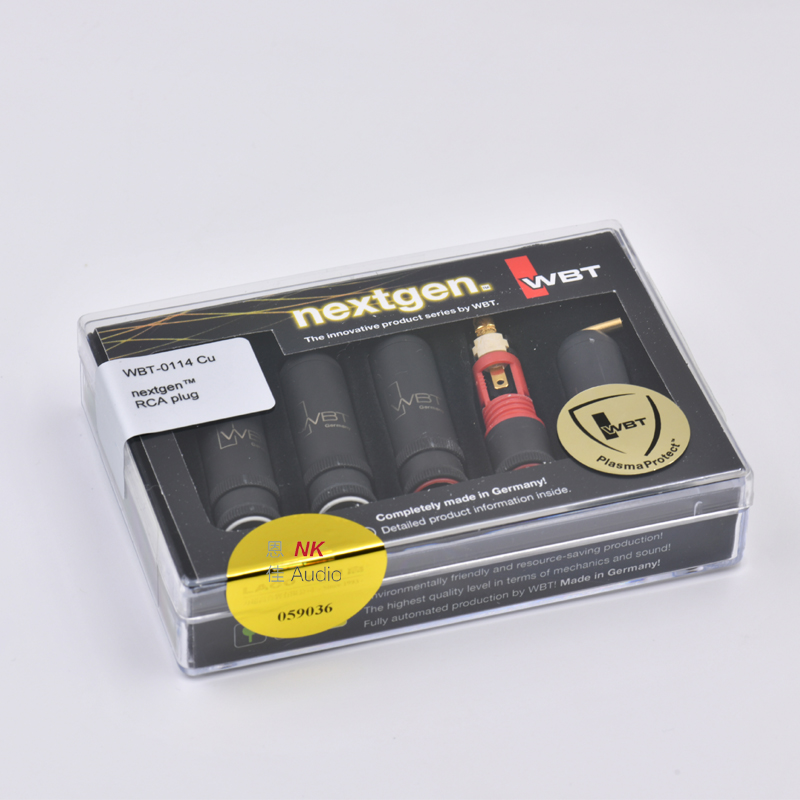 Original licensed Germany WBT 0114Cu RCA head Lotus head hifi audio connector 4pcs box