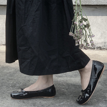 2021 (separate) MM6 new toe flat shoes women shallow one pedal ninja shoes leather shoes