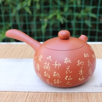 Yunnan Purple Pottery Pot Jiantao Kettle Tea Tea Tea Tea Teapot Black Pottery Pot handmade pot Li Jie made of Tang plums Clay Pottery Clay Pot
