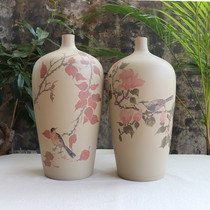 Yunnan purple pottery ceramic vase famous He Jinhuang new country teamed up to make boutique white pottery filling small mouth plum bottle