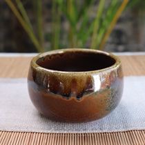 Yunnan Jianshui purple pottery tea set Tea Cup Tea Cup Cup Wood Wood burning tea cup handmade Cup Master Cup A2