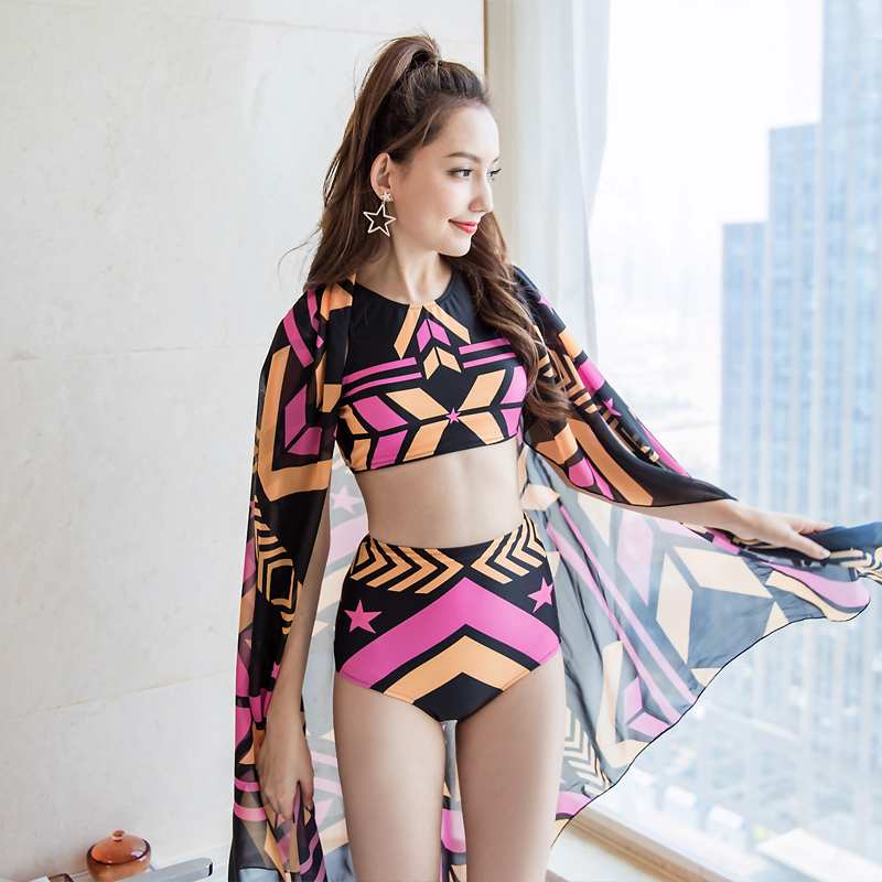 Shu Man 2018 áo tắm mới của phụ nữ bikini ba mảnh ngực nhỏ tập hợp áo tắm mỏng mảnh khảnh gợi cảm 18007 - Bộ đồ bơi hai mảnh áo tắm 2 mảnh