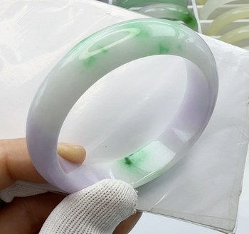5556 ring mouth burmese jade bracelet spring color floating flower jade bracelet white background green spicy green jade bracelet violet female