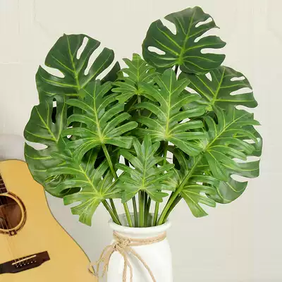 Nordic high-end simulation 7 spring taro leaves turtle back leaves wedding silk flowers with grass flowers Hotel home decoration decoration